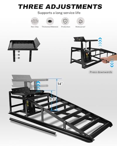 GarveeTech2 Pack Hydraulic Car Ramps 5T 11000lbs Low Profile Car Lift Service Ramps Truck Trailer Garage, Height Hydraulic Vehicle Ramps - color: Black