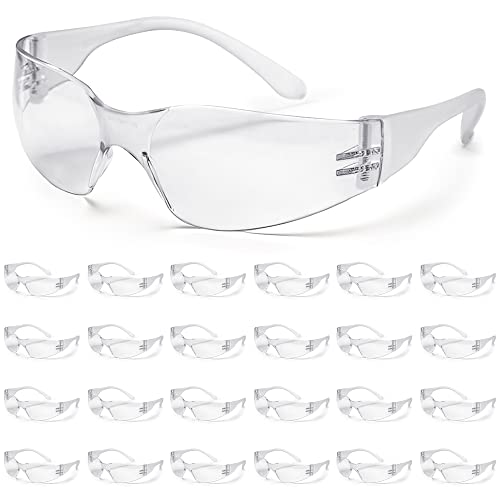 ATERET 144 Pairs Safety Glasses, Scratch Resistant Polycarbonate ANSI Z87.1 Impact Resistant Lens - color: Clear, size: 144 pairs