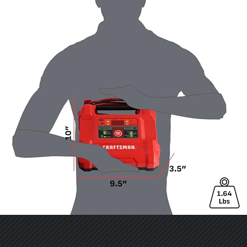 CRAFTSMAN 15A Car Battery Charger and Battery Maintainer, 4-in-1 Solution, for 6V/12V Power Sport, Automotive, and Marine Batteries, CMXCESM162