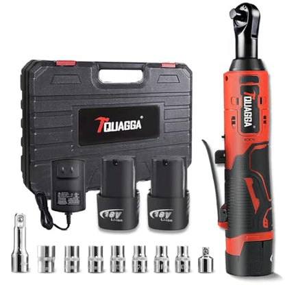 3/8" Cordless Electric Ratchet Wrench Set, 18V Power Ratchet Tool Kit With 2 Packs 2000mAh Battery And Charger, 45 FT-LBS Battery Powered Wrench with LED Lights - size: 18 V Standard