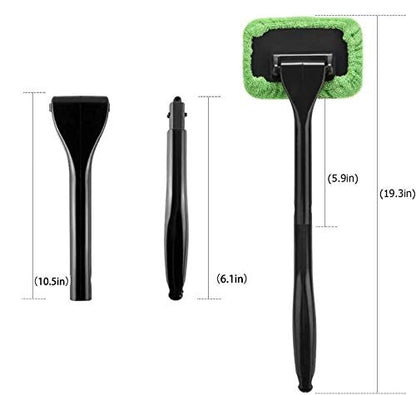 XINXIYAN Windshield Cleaner Tool Car Window Cleaner Inside Interior Windshield Cleaning Tool(Green-Rectangle)