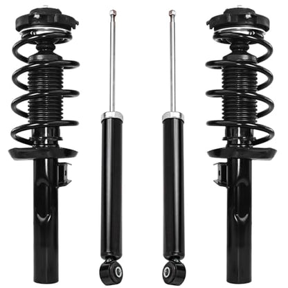 Detroit Axle - 4pc Struts Shock Absorbers Kit for 2012-2017 VW Jetta, 2 Front Struts w/Coil Spring 2 Rear Shocks Absorbers 2013 2014 2015 2016 Replacement Suspension - size: 4AQ47090/Shock Kit