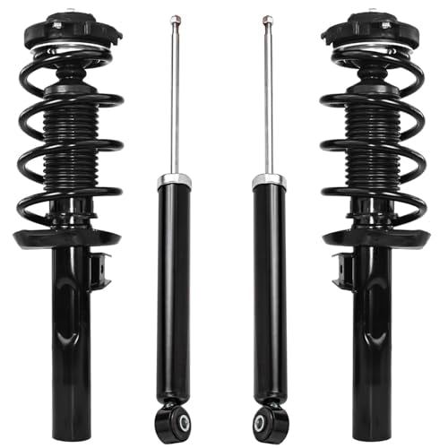 Detroit Axle - 4pc Struts Shock Absorbers Kit for 2012-2017 VW Jetta, 2 Front Struts w/Coil Spring 2 Rear Shocks Absorbers 2013 2014 2015 2016 Replacement Suspension - size: 4AQ47090/Shock Kit