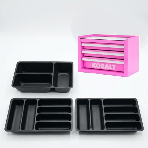 3 Pcs Tool Box Organizer Tray Divider Set for Kobalt Mini 3-Drawer ToolBox – Compatible with Both Old & New Version,Tool Desk Drawer Organization, Toolbox Accessories&Organizer.