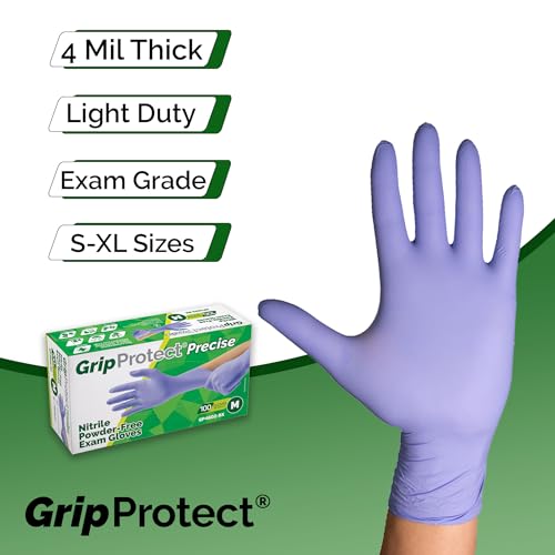 GripProtect Precise Nitrile Gloves 4 Mil, Chemical Resistant Gloves | "XLarge Textured Grip for Mechanics, Tattoos, Food Prep & Cleaning – Medical Grade Disposable Gloves, 100 Count " - size: X-Large (Pack of 1)