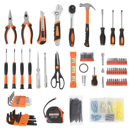 GarveeTech 247 Piece Tool Set, General Home/Auto Repair Tool Kit, Combination Package Mixed Tool Set Hand Tool Kit with Plastic Toolbox Storage Case - size: 247pcs