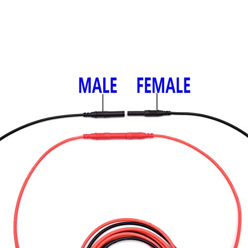 Meter Test Lead Extension Male to Female Connector 4mm Banana Plug to Jack Heavy Duty Silicone Wires Multimeter Leads Probes Adapter 14AWG (1 pair) (39.4")