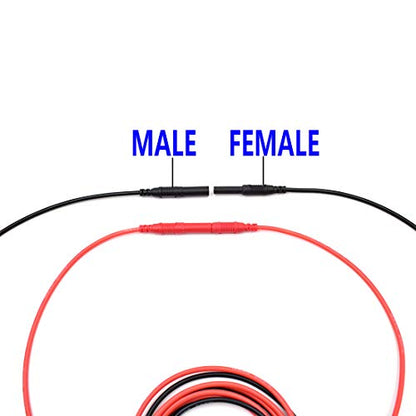 Meter Test Lead Extension Male to Female Connector 4mm Banana Plug to Jack Heavy Duty Silicone Wires Multimeter Leads Probes Adapter 14AWG (1 pair) (39.4")