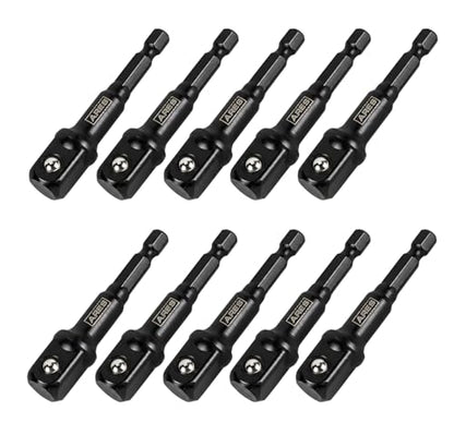 ARES 70390-10-Piece 1/2-Inch Drive 3-Inch Impact Grade Socket Adapter Set - Turns Impact Drill Drivers into High Speed Socket Drivers - size: 1/2-Inch Drive 3-Inch