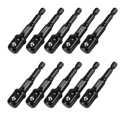 ARES 70390-10-Piece 1/2-Inch Drive 3-Inch Impact Grade Socket Adapter Set - Turns Impact Drill Drivers into High Speed Socket Drivers - size: 1/2-Inch Drive 3-Inch