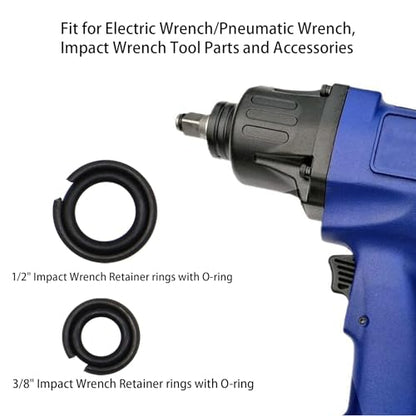 1/2"" & 3/8"" Impact Wrench Retainer Rings with O-Ring Fit for Electric Wrench/Pneumatic Wrench, Impact Wrench Tool Parts and Accessories (6+6/Sets)