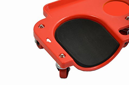 MaxWorks MaxxHaul 80748 Rolling Knee Creeper/Pads ABS High-Impact Frame, 5 Swivel Castors, Tool Tray Holder, multi-color, Small