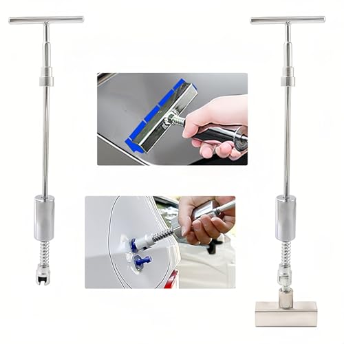 Professional Paintless Dent Repair Kit: 100W Heavy Duty Glue Gun & Slide Hammer T-Bar, 4-in-1 System with Glue Tabs & Suction Cups for Car Hail Damage and Door Ding Repair, DIY Auto Body Tool Set
