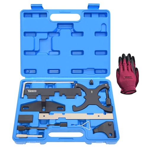 13PCS Engine Camshaft Timing Locking Tool & Flywheel Locking Tool 303-393 | Compatible with Ford 1.5 1.6 Focus Fiesta Mazda Fusion VCT Ecoboost, with Carrying Case & Gloves - size: 13 PCS