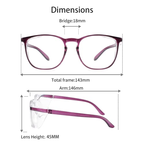 SQIMZAR Safety Glasses Goggles For Women Nurses Protective Eyewear,Anti Fog Safety Goggles - color: Purple+leopard
