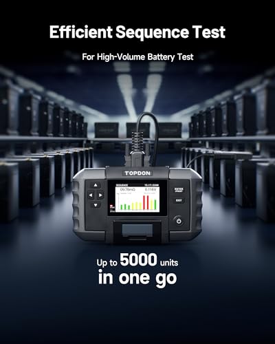 TOPDON BT600 Plus Car Battery Tester, Battery Alternator for 6V/12V/24V Battery Tests, 12V/24V Cranking/Charging/System Testing, 3.5" Screen with Built-in Printer