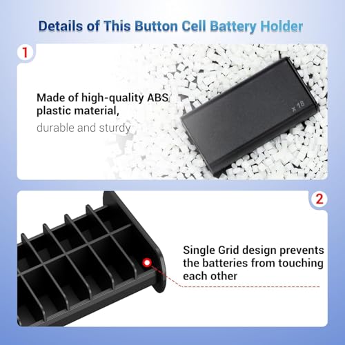 (2 Pack) LR44 Battery Holder, Coin Cell Case for 36x LR44/AG13/A76/357/SR44/SR1153/SG13/LR1154, Button Round Storage, Fits D Slot & Pull-Out Design - size: (2 PACK)Battery Case for LR44 & More