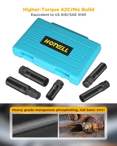 5/6/7/10/12 Spline Lug Nut Socket Set, 12 Pcs Locking Lug Nut Key | Cr-Mo Steel Universal Spline Lugnut Master Keys Kit, Wheel Lock Removal Tools for Aftermarket Car Maintenance and Auto Repair