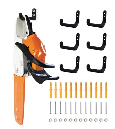 Chainsaw Hanger, 6 Pack Chainsaw Holder Wall Mount, Chainsaw Storage Hook | Heavy Duty Chainsaw Rock,Chainsaw Hook,Chainsaw Holder Wall Mount, Chain Saw Hanger, Organizes all Hangable Items for Garage. - color: 6 Pack Hanger