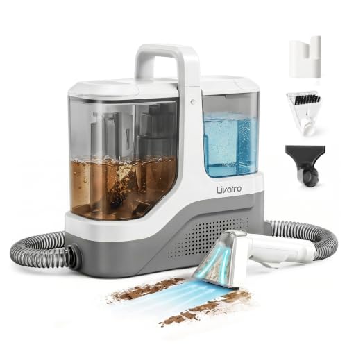 Portable Carpet Cleaner Machine for Pet Stains Upholstery Car Interior, 16kPa Powerful Suction Spot Cleaner with 2.3L+1.3L Dual Tank Self-Cleaning for Couch Rug Stairs Sofa Handheld Deep Cleaner