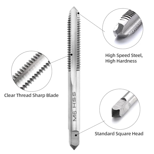 M6 x 1.0 Metric Thread Tap and Die Set, M6 x 1.0mm High-speed Steel Machine Tap Die Set Right Hand - size: M6 x 1.0mm