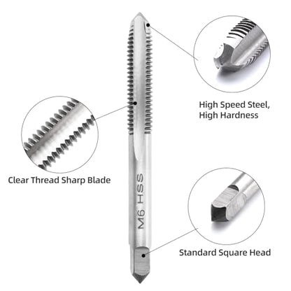 M6 x 1.0 Metric Thread Tap and Die Set, M6 x 1.0mm High-speed Steel Machine Tap Die Set Right Hand - size: M6 x 1.0mm