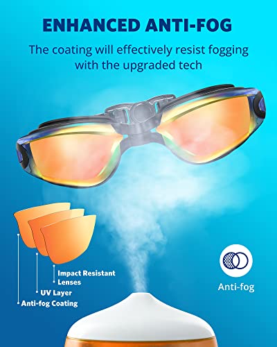 Aegend Swim Goggles, Swimming Goggles No Leaking Full Protect Adult Youth - color: Bright Orange