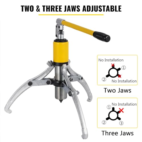 VEVOR Hydraulic Gear Puller, 15 Ton Max. Capacity Hydraulic Puller, 2 or 3 Jaws Bearing Hub Separator, 3.9"- 11.8" Hydraulic Puller Separator Tool for Pulling Hubs, Flanges, Gears, Bearings