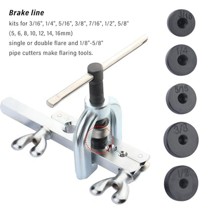 3/16 Brake Line Kit with 16 Brake Line Fittings and Tubing Bender,Double & Single Brake Line Flaring Tool Kit Car Accessories Fits for Most Hydraulic Braking Systems