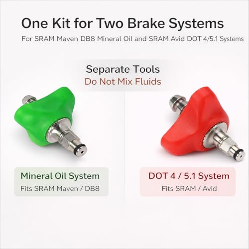Bike Brake Bleed Kit for SRAM Maven/DB8 DB4 DB6 Mineral Oil & SRAM/Avid DOT 4/5.1 Hydraulic Disc Brakes, Dual-System Bleeding Tool Set, No Brake Fluid Included