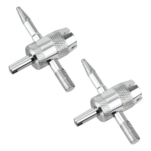 Gosknor 2pcs 4-Way Valve Core Tools, 4-in-1 Tire Valve Tool Valve Stem Core Remover Tire Valve Stem Puller Valve Stem Removal Tool for Bicycle Bike Automobile Car