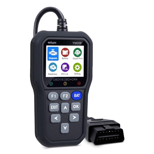 Nilight YM319 Professional OBD2 Scanner Car Diagnostic Tool - 2.4” IPS Full-View Color Screen Code Reader - Live Data Graphing, Battery Test for All 1996 & Newer Cars - color: C