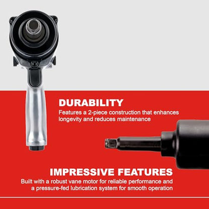 Ingersoll Rand 231HA-2 1/2" Air Impact Wrench, 2" Ext Anvil, Super Duty, 600 ft-lb Torque, Friction Ring Retainer, Pistol - size: 1/2" Impact - Extended Anvil