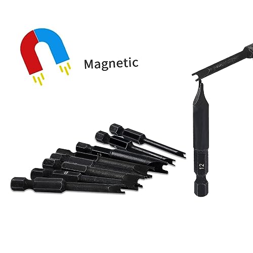 Spanner Bit Set (10 Pack - 2.3" Long Magnetic Heads) Spanner Fork Snake-Eye Security Screwdriver Bit Sizes: 4, 6, 8, 10, 12 (2 of Each Size) - style: Spanner