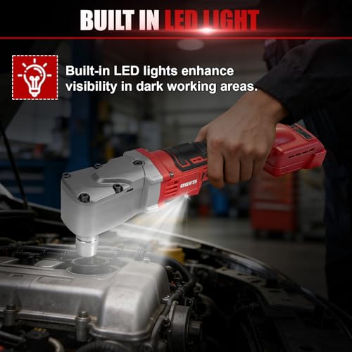 1/2" Right Angle Impact Wrench 206 ft-lbs for Milwaukee M18 Tool | Brushless Motor, 280 Nm Torque, Tight Space Angle Head, Variable Speed Trigger, Auto Repair, Bare Tool Only - color: Milwaukee