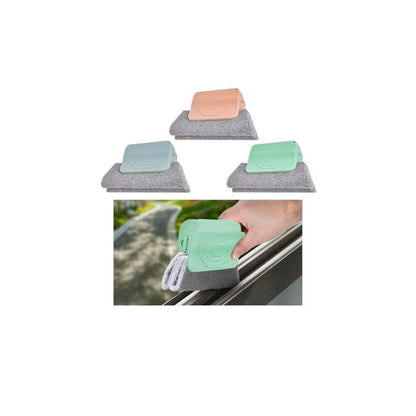 3PCS Car Magic Window Track Cleaner, Vehicle Window Groove Cleaning Brush Tools Set with Handheld, Auto Air Conditioner Vents Narrow Gaps Clean Brush, Universal Fit (Green/Pink/Gray) - color: Green/Pink/Gray