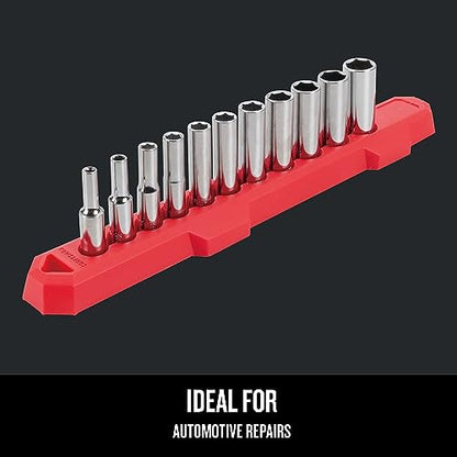 CRAFTSMAN Socket Set, Metric, 1/4" Drive, 6 Pt., 11Piece (CMMT12051) - style: Metric