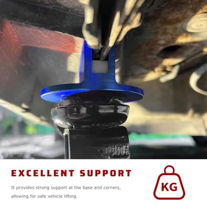 Universal Magnetic Jack Pad, 0.4" Slotted Aluminum Grooved Floor Jack Pad Tool Frame Rail Protector, Pinch Weld Jacking Puck Adapter with Large Slot for Most Vehicles (Blue) - color: Blue
