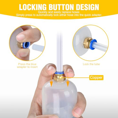 GOOACC Oil Extractor Pump Automotive, Fluid Extractor with Hose Oil Change Syringe Vacuum Pump Extractor, 200CC Manual Brake Fluid Extractor for Car Engine Oil Transfer Suction Extraction Fill 0.21QT - size: 200CC Manual