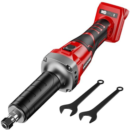 1100W Brushless Braking Die Grinder Compatible with Milwaukee Battery, 3 Level Variable Speed Up to 26000RPM, 1/4" Precision Drill Chuck for Grinding, Polishing, Drilling (Batteries Not Included)
