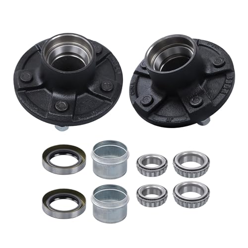 2 Sets 5-Lug 4.75 Trailer Wheel Hub with Bearings Kit for 3500Lb #84 Spindle