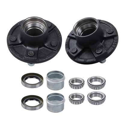 2 Sets 5-Lug 4.75 Trailer Wheel Hub with Bearings Kit for 3500Lb #84 Spindle