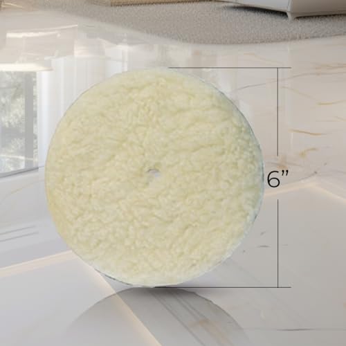 Koblenz Lambswool Pads with Foam Backing, Fits Most 6" Home Floor Buffer Machines, Two Polishing Pads with Two Plastic Replacement Retainer Clips, 45-0102-9 - size: No Size
