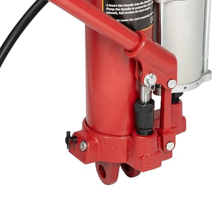 8-Ton (16,000 lb) Quick Lift with Air Pump&Clevis Base Long Ram Hydraulic Bottle Jack for Engine Cranes, Engine Lift Hoists with Handle - size: 8 Ton with Air Pump