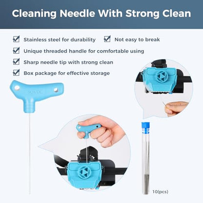 Sovol 3D Printer Tools Kit, 17Pcs 3D Printer Accessories with L-Size Extruder Nozzle Cleaning Tool, 0.4mm Nozzle Cleaning Parts, Multifunctional Wrench, MK8 Socket Wrench; Bent Tip Tweezer and Cutter - style: 17 Pcs