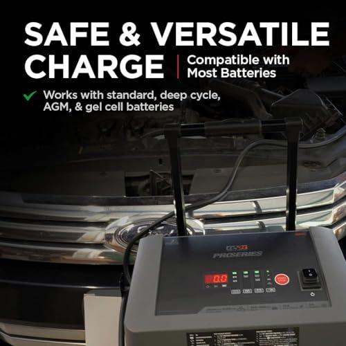 Schumacher Electric DSR Pro Series 12V / 24V Battery Charger & Engine Starter - Heavy Duty Wheeled Battery Charger - 250 Peak Amps - for Cars, Tractors, Boats & More - DSR123 - style: DSR123