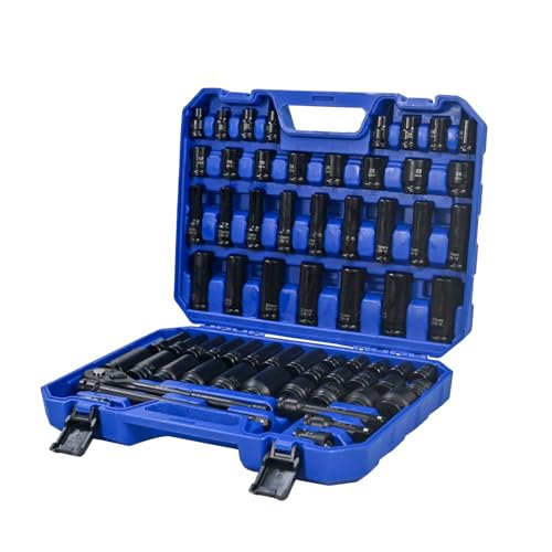 Air Tool and Accessories Kit Steel Black,Blue 66-Piece Pneumatic Set Garage Shop & Reliable