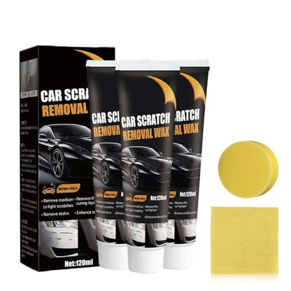 2026 New Upgraded Scratch Remover for Vehicles, Car Scratch Repair Paste for Deep Scratches, Cars Polishing Wax Scratchs Remover, Car Paint Scratch Repair Kit with Wipe and Sponge (3 Packs) - color: 3 Packs