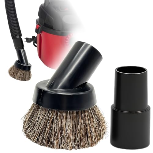 for Shop Vacs Replacement Vacuum Brush Attachment 1.25 Inch (32mm) with Soft Horsehair Bristles - 1-1/4'' Vacuum Accessories Compatible with Milwaukee M18, Eureka Mighty Mite 3670M & More - color: 1 1/4" Brush