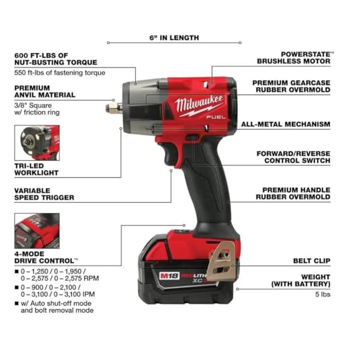Milwaukee Electric - M18 Fuel 1/2 HTIW 3/8 MTIW Automotive Combo K